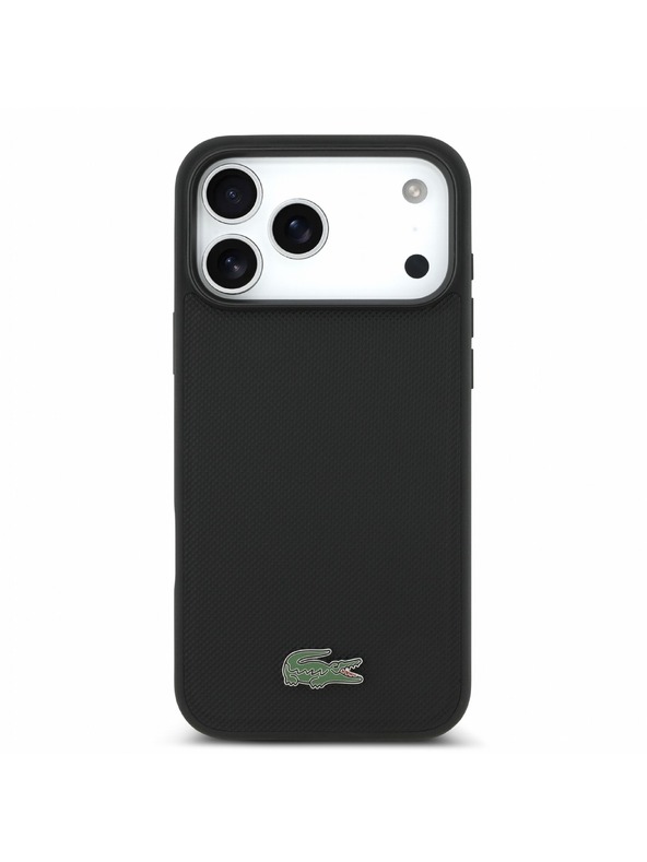 Lacoste Lacoste PVC Iconic Petit Pique Metal Logo MagSafe Zadný Kryt pre iPhone 18 Pro Max Black