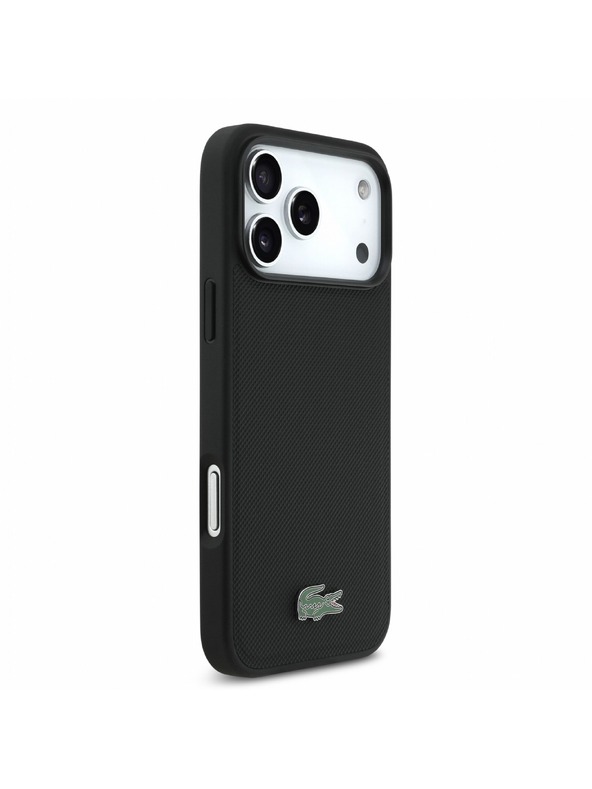 Lacoste Lacoste PVC Iconic Petit Pique Metal Logo MagSafe Zadný Kryt pre iPhone 18 Pro Max Black