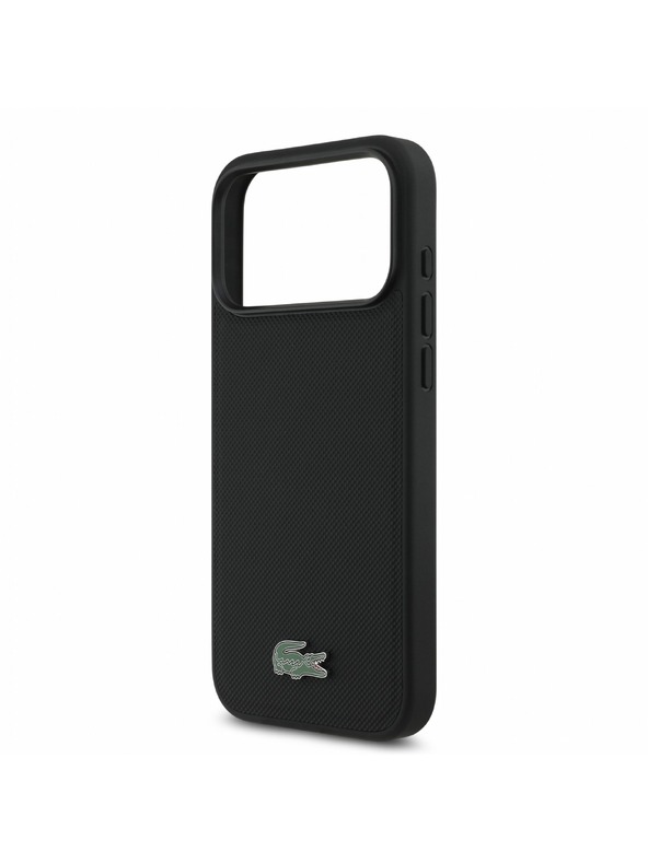Lacoste Lacoste PVC Iconic Petit Pique Metal Logo MagSafe Zadný Kryt pre iPhone 18 Pro Max Black