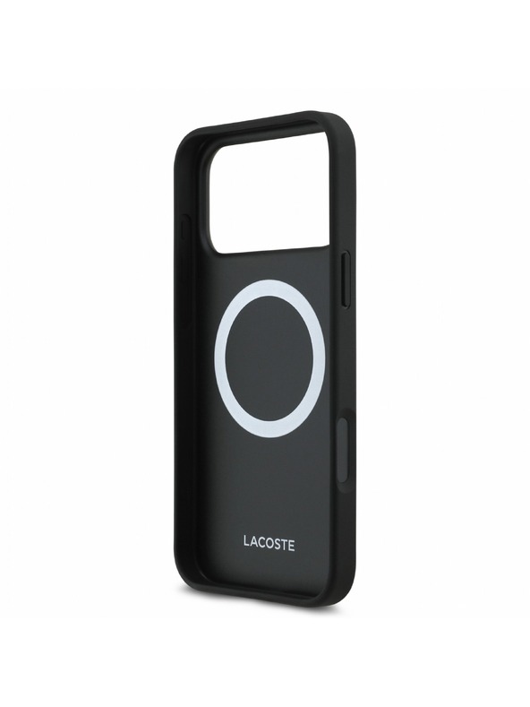 Lacoste Lacoste PVC Iconic Petit Pique Metal Logo MagSafe Zadný Kryt pre iPhone 18 Pro Max Black