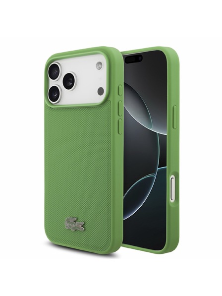 Lacoste Lacoste PVC Iconic Petit Pique Metal Logo MagSafe Zadný Kryt pre iPhone 18 Pro Max Estragon