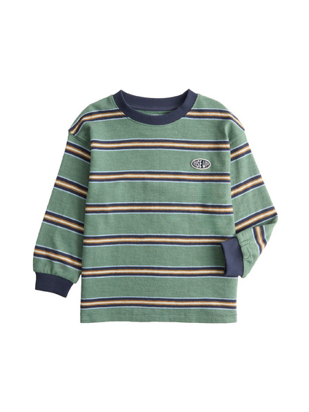 Marks & Spencer Pruhovaný top s textúrou, z čistej bavlny (2–8 rokov) Marks & Spencer zelená