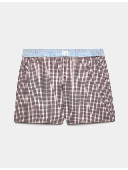 Marks & Spencer Kockované popelínové pyžamové šortky z čistej bavlny Marks & Spencer červená