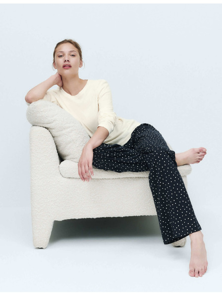 Marks & Spencer Pyžamová súprava z čistej bavlny s potlačou Marks & Spencer krémová