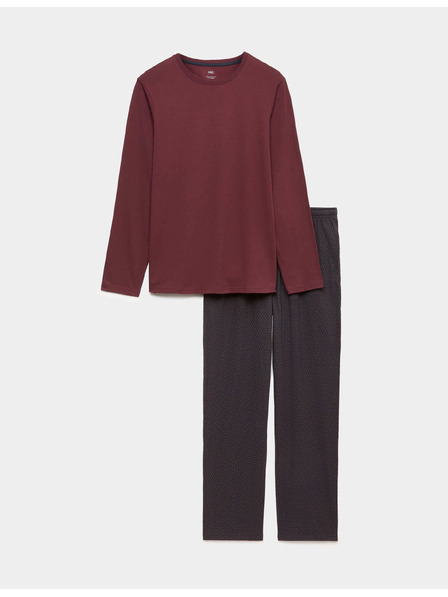 Marks & Spencer Pyžamový set zo 100% bavlny s geometrickým potlačom Marks & Spencer červená