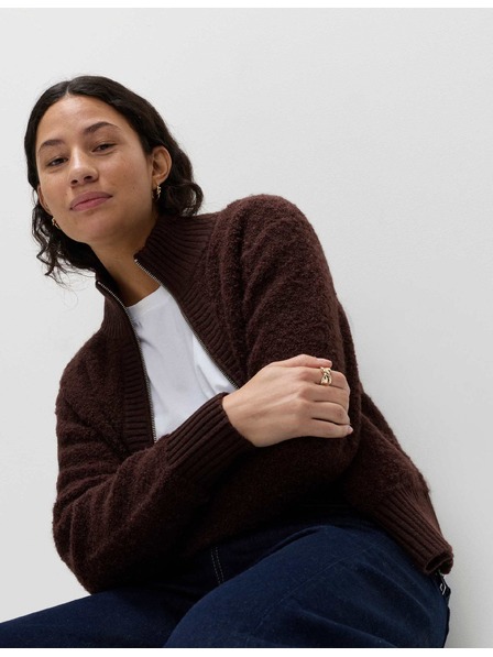 Marks & Spencer Kardigan Bomber so stojanom buklé a vlnou Marks & Spencer hnedá