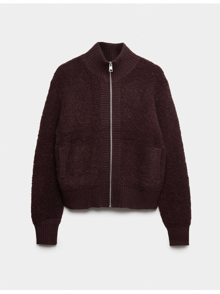 Marks & Spencer Kardigan Bomber so stojanom buklé a vlnou Marks & Spencer hnedá