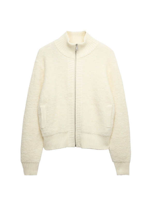 Marks & Spencer Kardigan Bomber so stojanom buklé a vlnou Marks & Spencer krémová