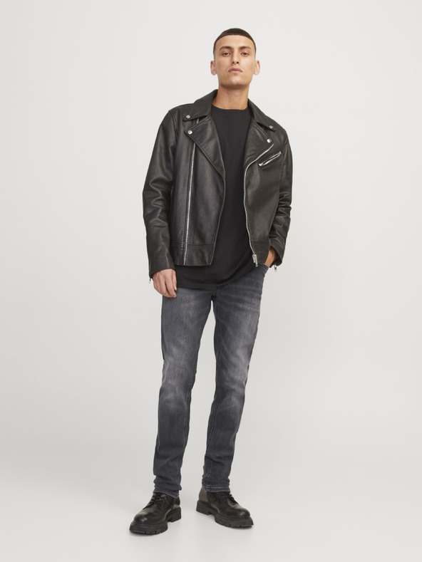 Jack & Jones JJIGLENN pánske čierne slim fit džínsy
