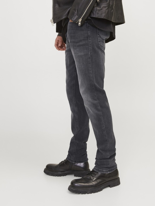 Jack & Jones JJIGLENN pánske čierne slim fit džínsy