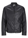 Jack & Jones JJEDYLAN čierna pánska koženková bunda
