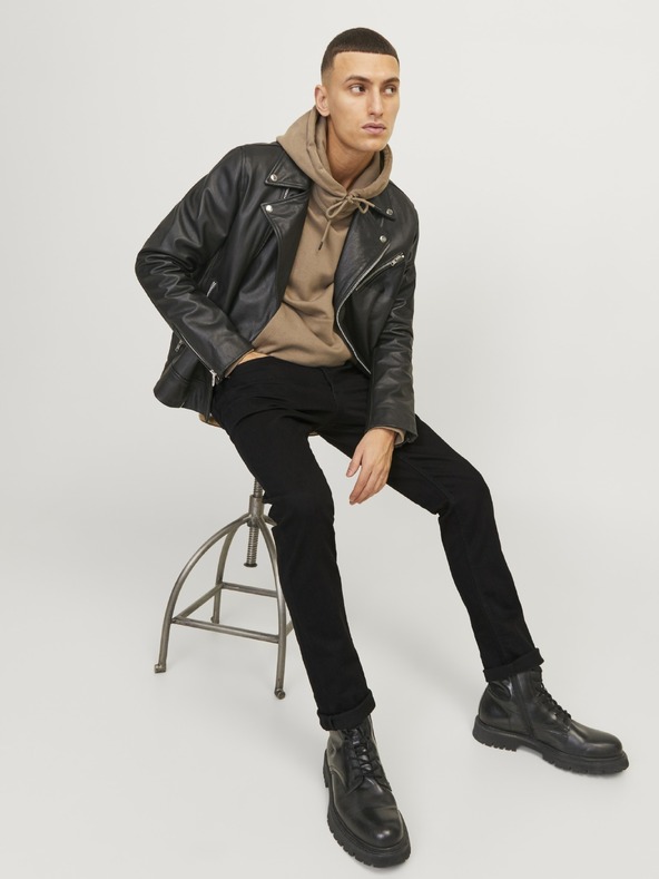Jack & Jones Slimfit džínsy JJIGlenn JJOriginal čierne