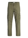 Jack & Jones Pánske cargo nohavice olive night