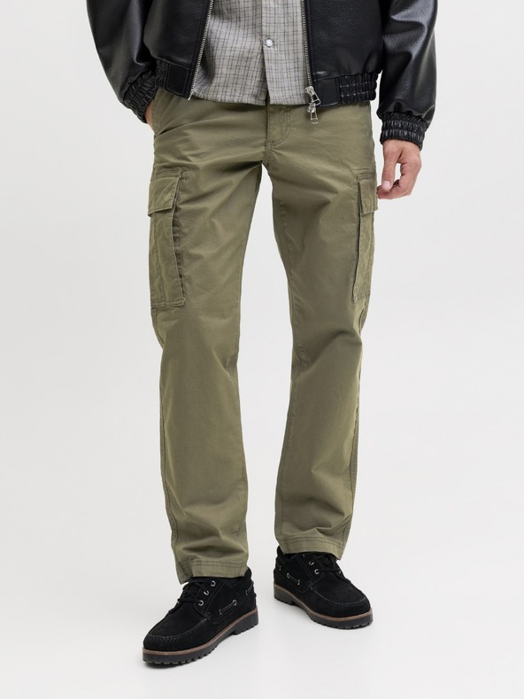 Jack & Jones Pánske cargo nohavice olive night