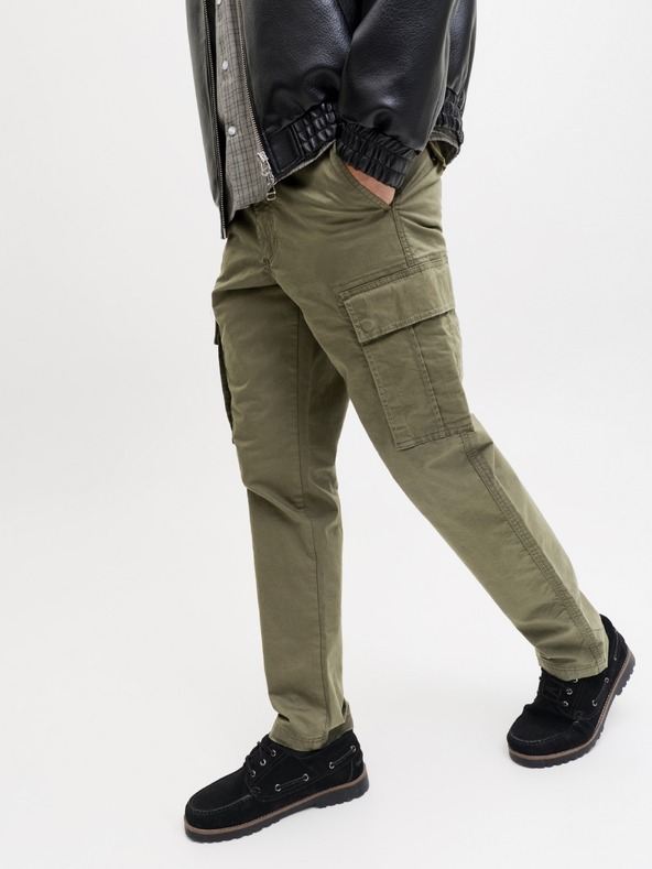 Jack & Jones Pánske cargo nohavice olive night