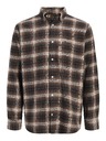 Jack & Jones Flanelová kockovaná pánska košeľa hnedá