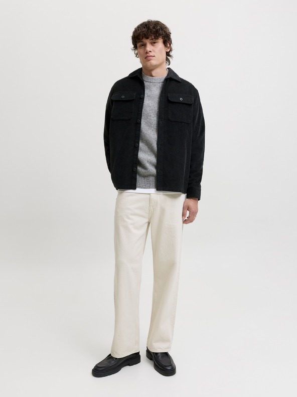 Jack & Jones Manšestrová košeľa čierna