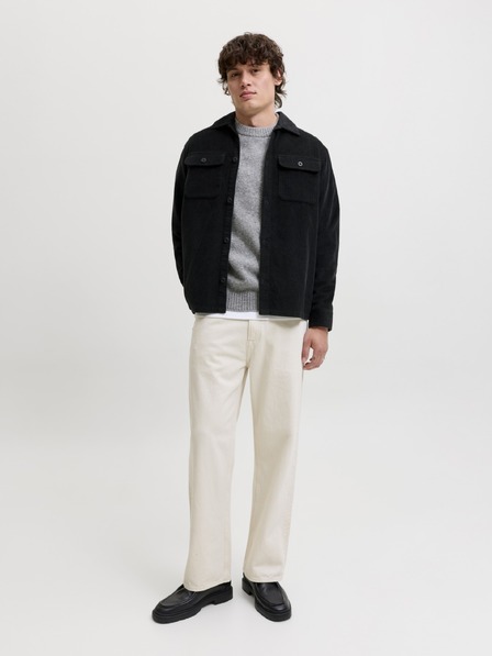 Jack & Jones Manšestrová košeľa čierna