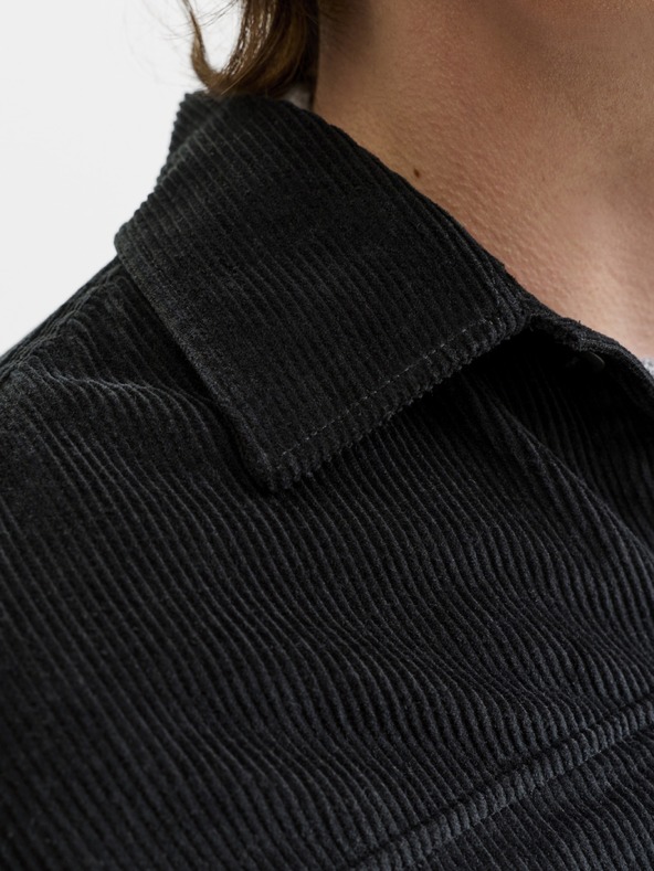Jack & Jones Manšestrová košeľa čierna