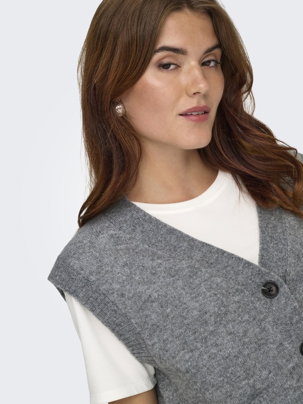 Jacqueline de Yong Kardigan bez rukávov SUPER grey melange