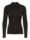 Jacqueline de Yong Top s dlhým rukávom FRANSISKA black coffee
