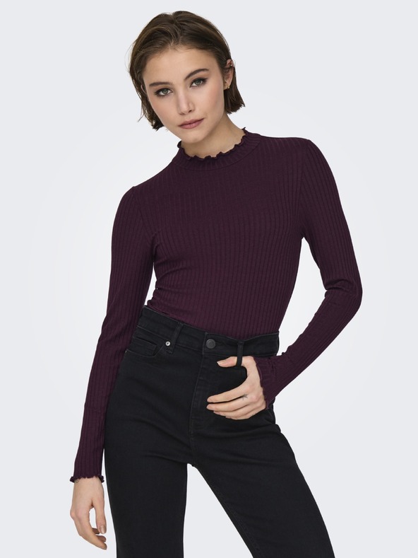 Jacqueline de Yong Top s dlhým rukávom FRANSISKA vínový