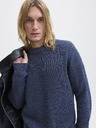 Jack & Jones Pánsky pletený sveter sky captain