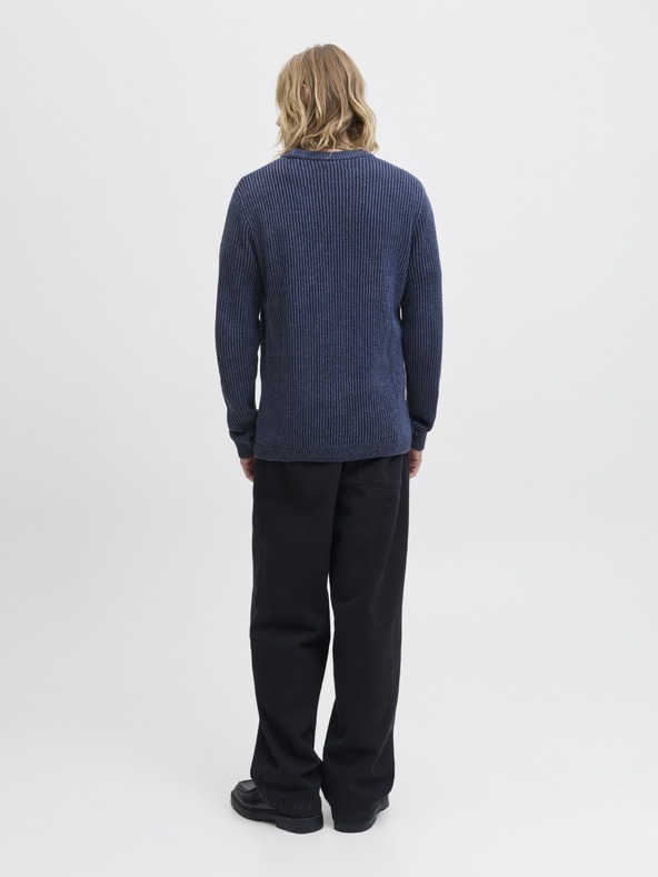 Jack & Jones Pánsky pletený sveter sky captain