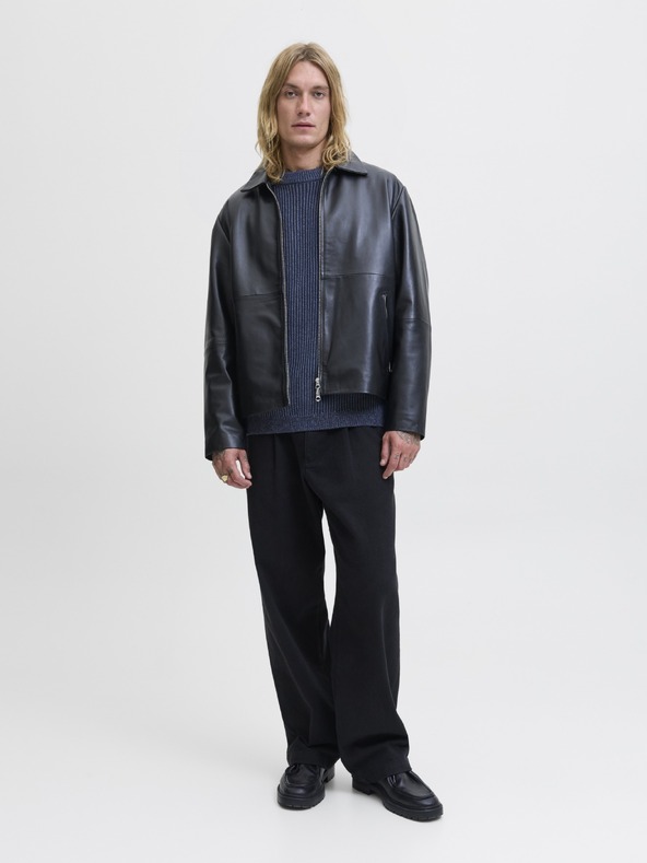 Jack & Jones Pánsky pletený sveter sky captain