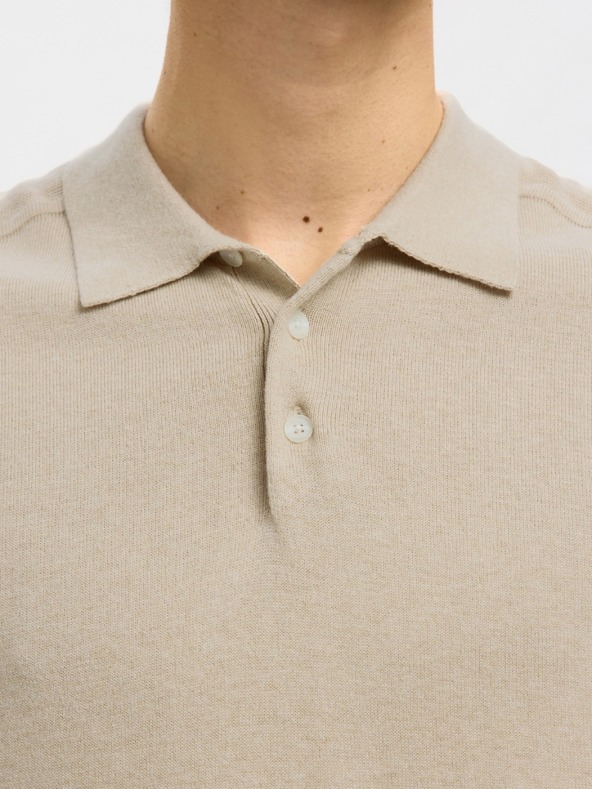 SELECTED Pánske polo tričko SELECTED béžové