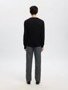 SELECTED Pánsky merino sveter čierny