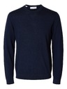 SELECTED Pánsky merino sveter navy blazer