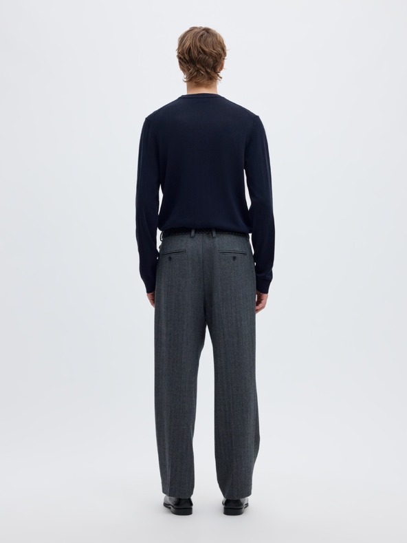 SELECTED Pánsky merino sveter navy blazer