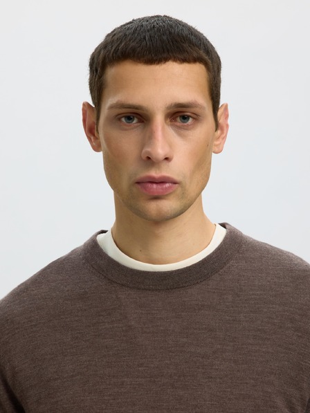 SELECTED Pánsky merino sveter delicioso