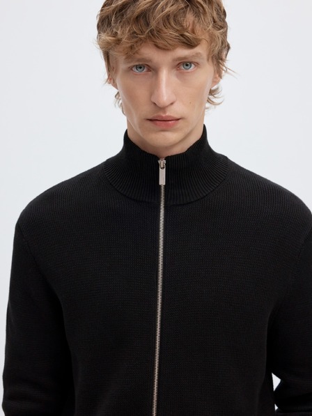 SELECTED Pánsky sveter na zips black
