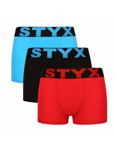 Styx Sada troch - detské boxerky Styx športová guma viacfarebné
