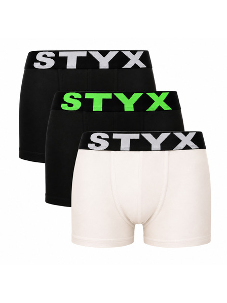 Styx Sada troch - detské boxerky Styx športová guma viacfarebné