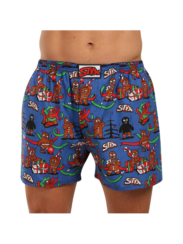 Styx Pánske trenky Styx art klasická guma Vianoce perníčky