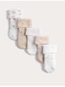 Marks & Spencer Froté ponožky s "Born in 2026" a vysokým podielom bavlny (0–12 mesiacov), 5 párov Marks & Spencer biela
