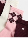 Marks & Spencer Sada 4 párov člankových ponožiek s vysokým podielom bavlny a geometrickým vzorom Marks & Spencer červená