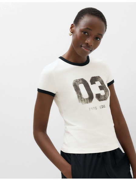 Marks & Spencer Tričko s grafikou a vysokým podielom bavlny Marks & Spencer krémová