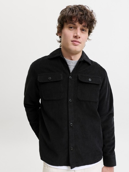 Jack & Jones Manšestrová košeľa čierna
