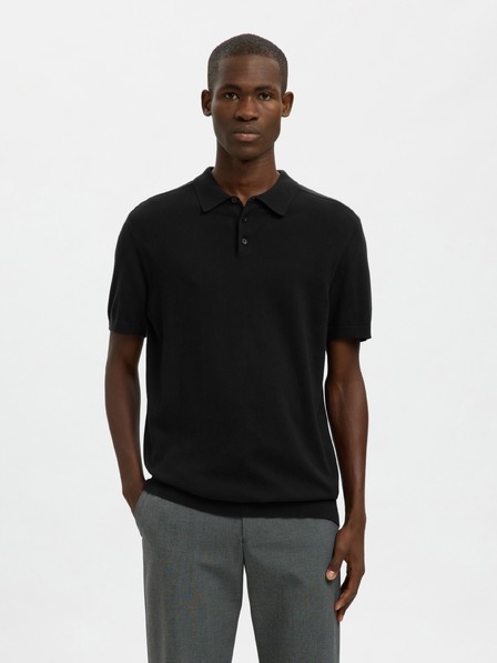 SELECTED Pánske polo tričko SELECTED čierne