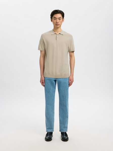 SELECTED Pánske polo tričko SELECTED béžové