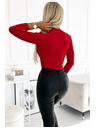 numoco Červené dámske body s výstrihom v tvare ceruzky Numoco