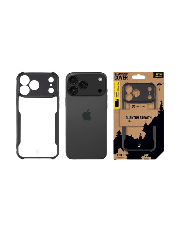 Tactical Tactical Quantum Stealth Kryt pre Apple iPhone 18 Pro Max Clear/Black