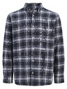 Jack & Jones Flanelová pánska kockovaná košeľa navy
