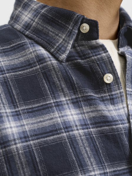 Jack & Jones Flanelová pánska kockovaná košeľa navy