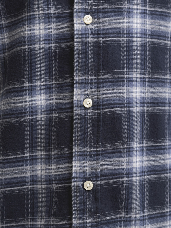 Jack & Jones Flanelová pánska kockovaná košeľa navy