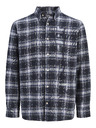 Jack & Jones Flanelová pánska kockovaná košeľa navy